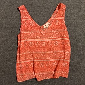 ⭐2 for $6⭐ Orange & cream tribal print tank top